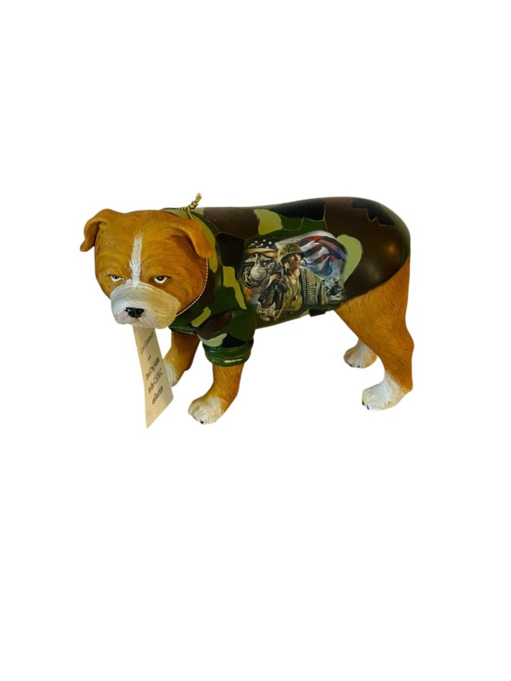 Hamilton Collection Camo Commander Marine Devil Dog Figurine USMC Salute 5"